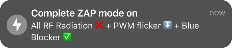 1 tap zap notification